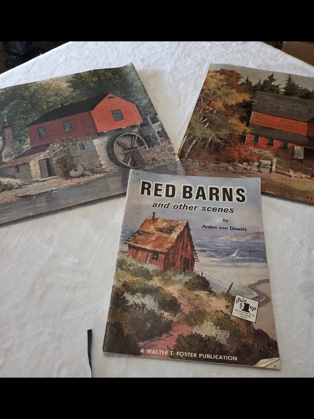 Lithograph Prints Red Barns, Red Barn Magazine, E Thomas, Brightwell